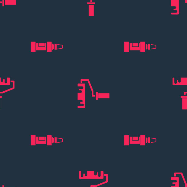 设置记号笔和油漆辊刷无缝连接图片下载