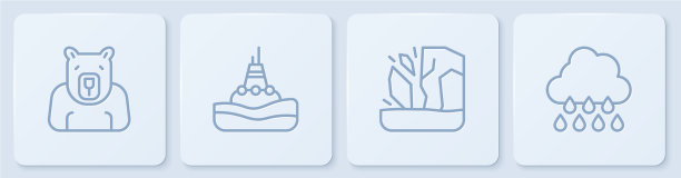设线北极熊头冰川融化图片下载