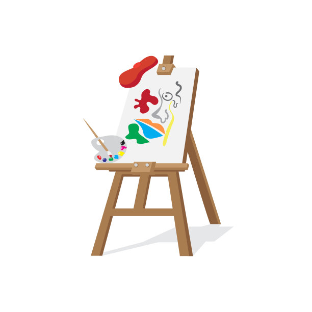 艺术家工作场所与设备画架图片下载
