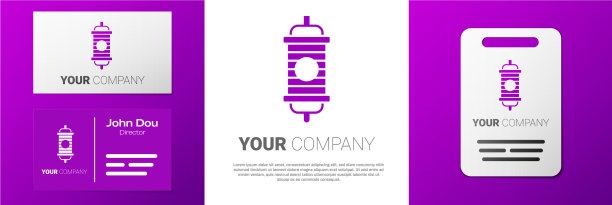 标志字中国纸灯笼图标孤立上图片下载