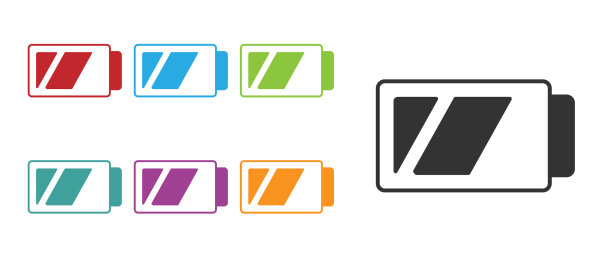 黑色电池相机图标隔离在白色图片下载