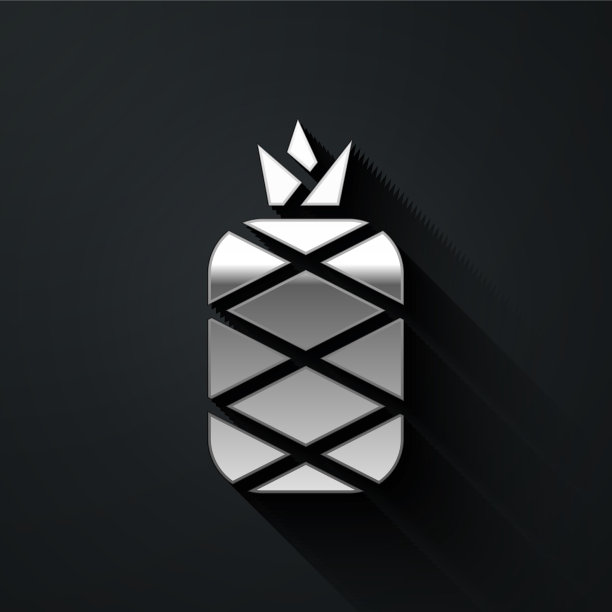 银菠萝热带水果图标孤立上图片下载