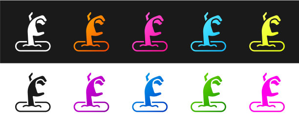 设置僵尸手图标隔离在黑色和白色图片下载