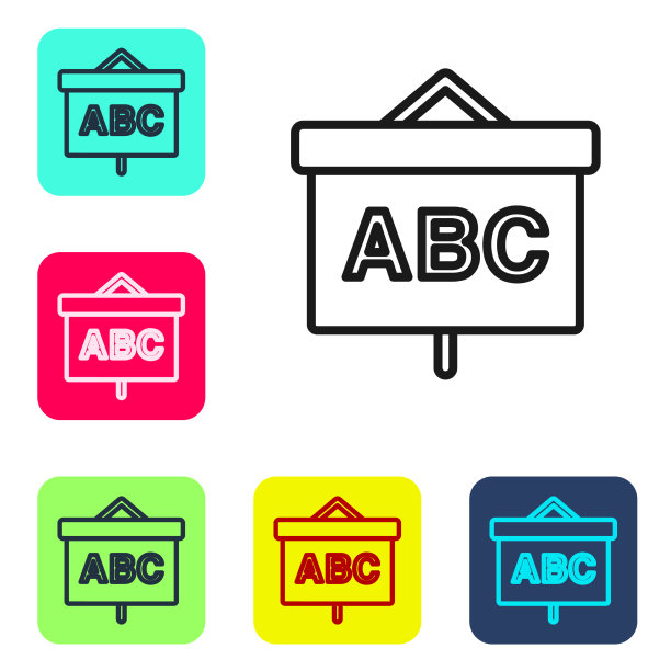 黑线黑板图标隔离在白色上图片下载