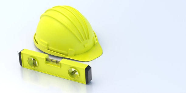 安全帽和精神泡泡水平隔离在白色背景。三维演示图片下载