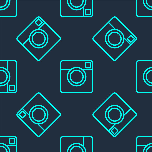 绿线照片相机图标隔离无缝图片下载