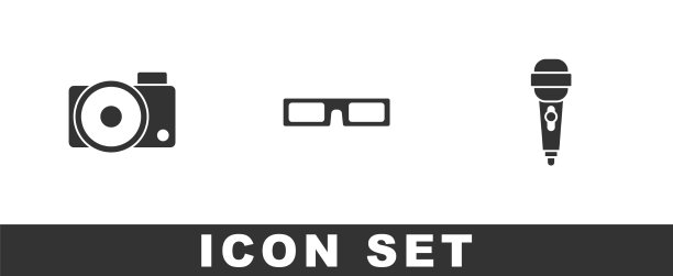 设置相机、电影眼镜和麦克风图片下载