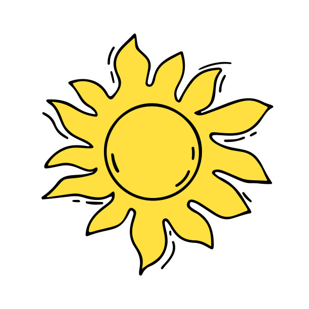 画一个黄色的太阳图片下载