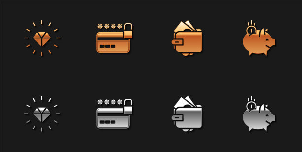 设置钻石信用卡与锁钱包钱图片下载