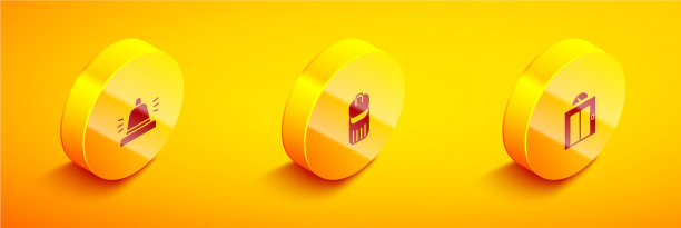 设有等距酒店服务钟、垃圾桶和图片下载