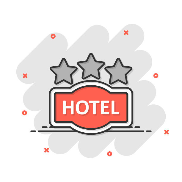 酒店三星级标志图标漫画风格客栈图片下载