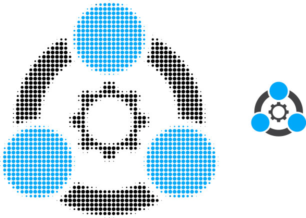 工业协作半色调点图标图片下载
