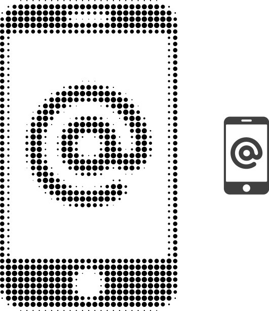 智能手机地址半色调点图标图片下载