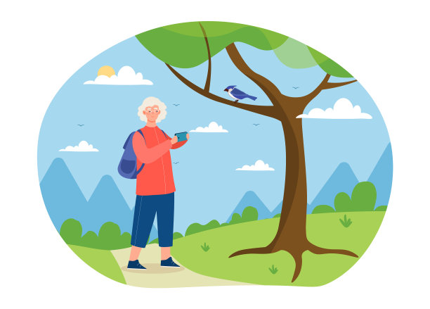 一位活跃的老妇人正在一家图片下载