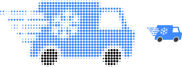 电冰箱车半色调点图标图片下载
