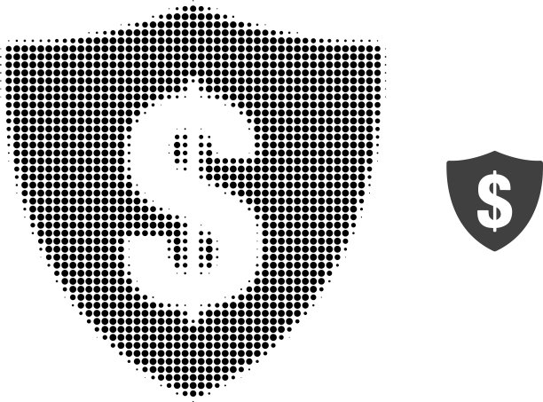 美元盾半色调点图标图片下载