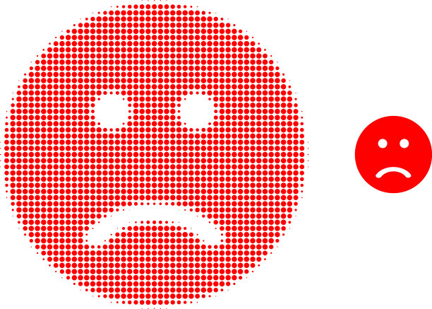 悲伤的笑脸半色调点图标图片下载