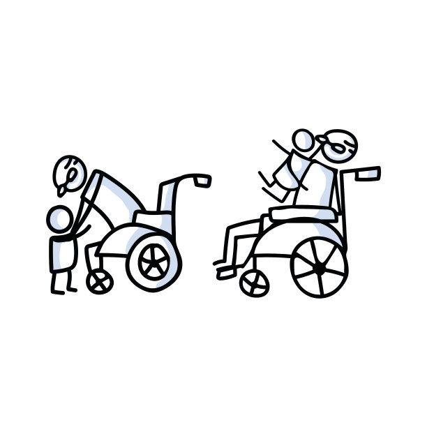 画的简笔人物老年男子拥抱图片下载