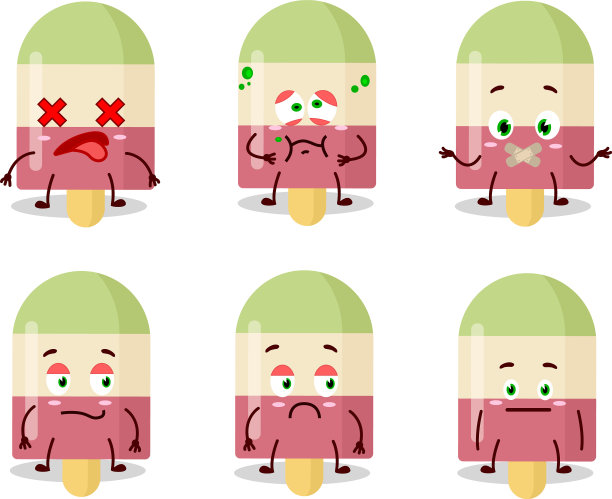 西瓜冰淇淋卡通人物没有图片下载