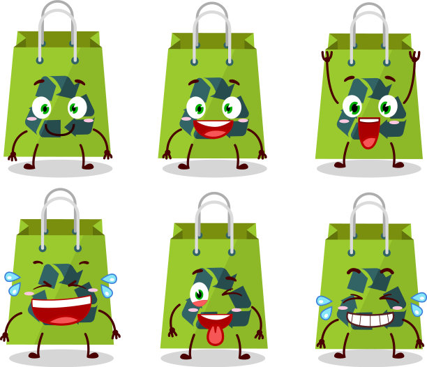 卡通人物微笑着回收袋图片下载