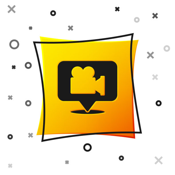 黑色摄像头和定位销图标隔离图片下载