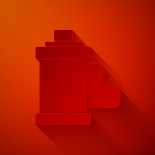 剪纸相机老式胶卷卷墨盒图标图片下载