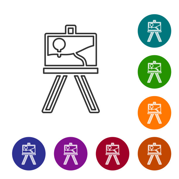 黑线木画架或画板图标图片下载