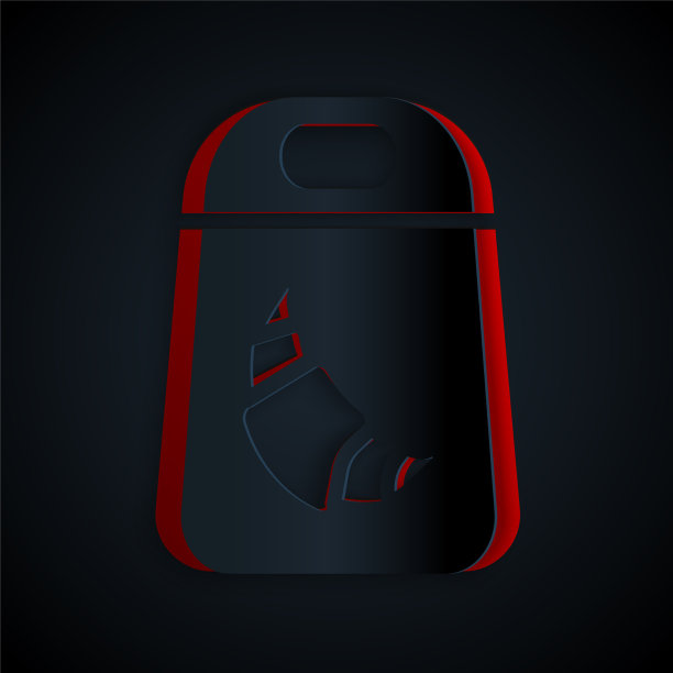 剪纸羊角包图标孤立在黑色图片下载