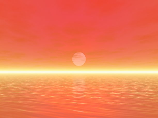 梦幻海洋日落景观图片下载