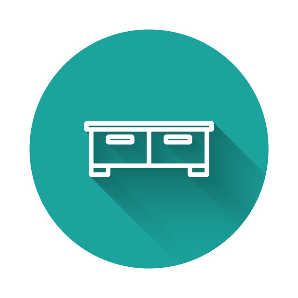 白线衣柜抽屉图标孤立与图片下载