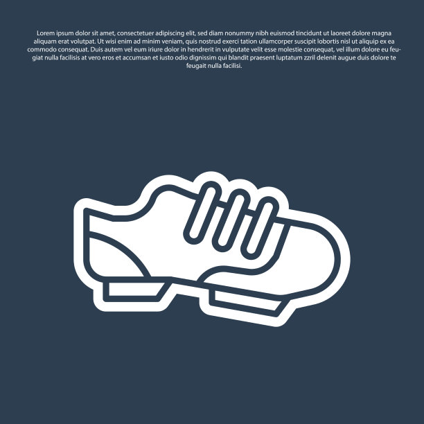 蓝线铁人三项自行车鞋图标孤立图片下载