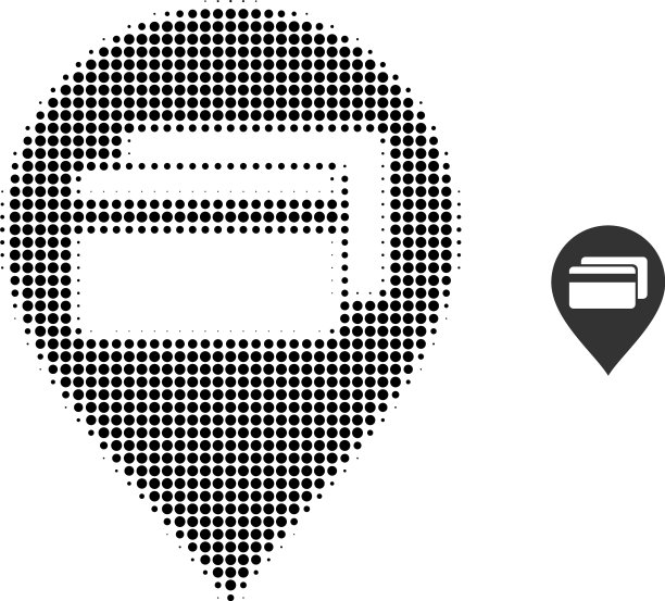 银行卡指针半色调点图标图片下载