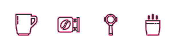 设置线咖啡杯过滤器持有人街图片下载