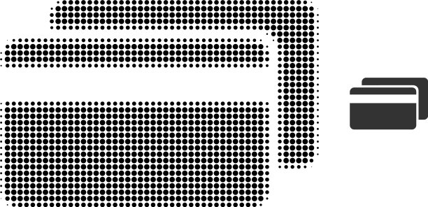信用卡半色调点图标图片下载