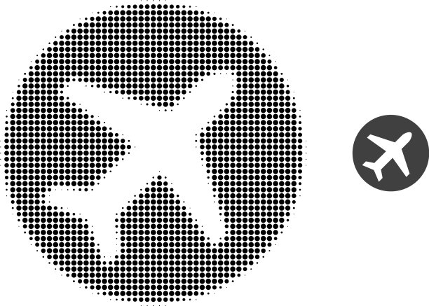 机场半色调点图标图片下载