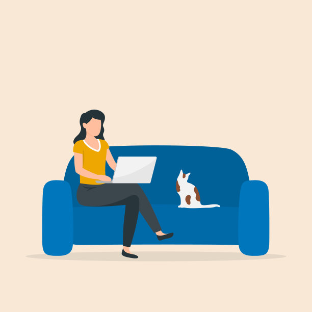 坐在沙发上拿着笔记本的女人还是自由职业者图片下载