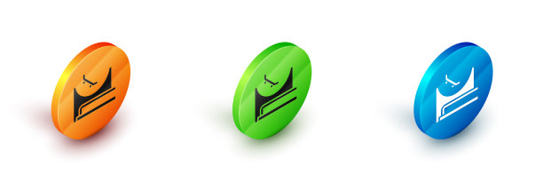 等距溜冰公园图标孤立在白色图片下载