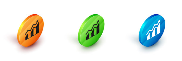 等距金融增长增长图标孤立图片下载