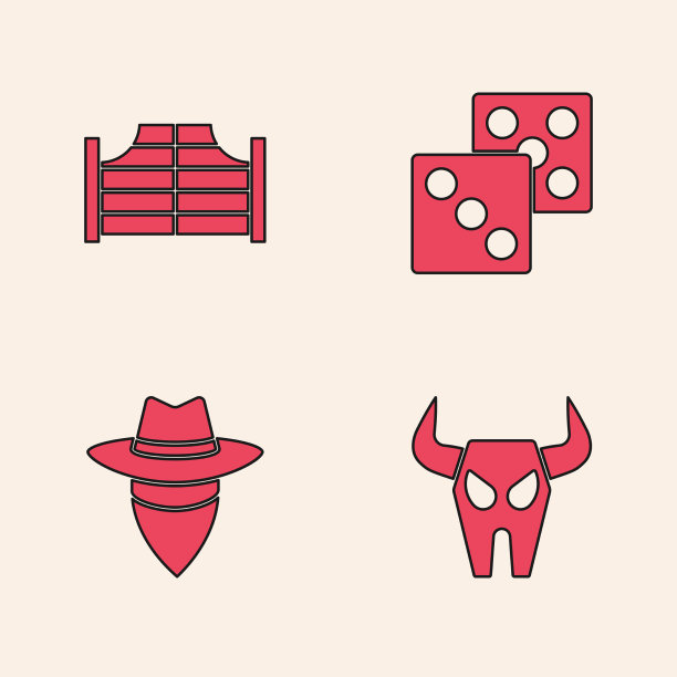 集水牛头骨沙龙门游戏骰子和图片下载