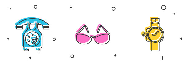 设置电话，手机，眼镜和手表图片下载