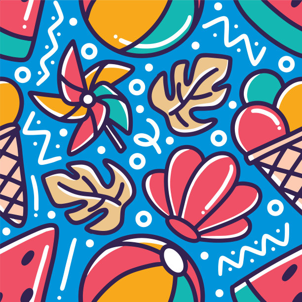 涂鸦集暑假手绘图片下载