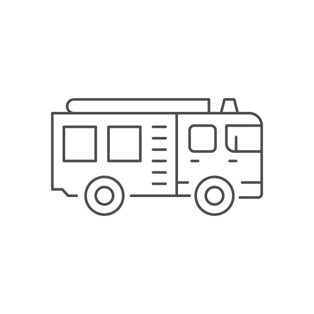 消防车线条图标图片下载