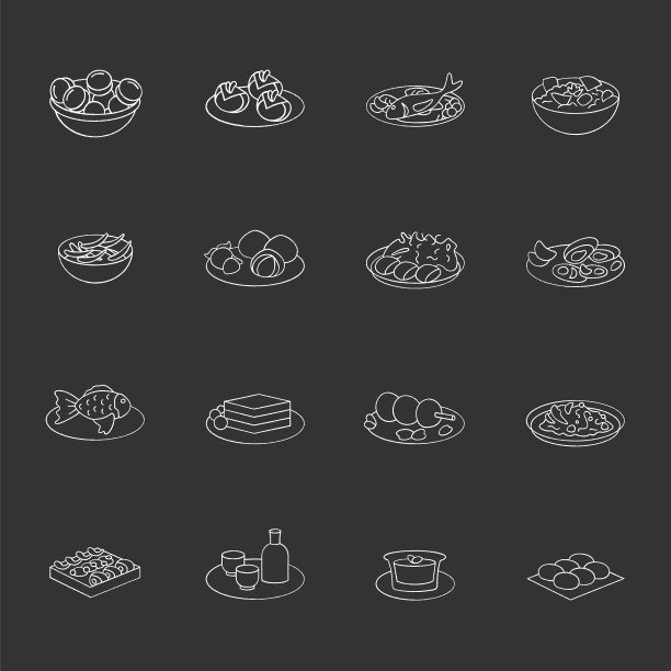 日本食物粉笔图标图片下载