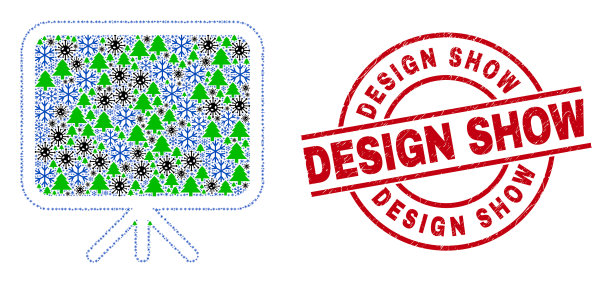 设计显示遇险徽章和横幅板马赛克图片下载