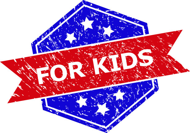 六角形的双色儿童印章与脏图片下载