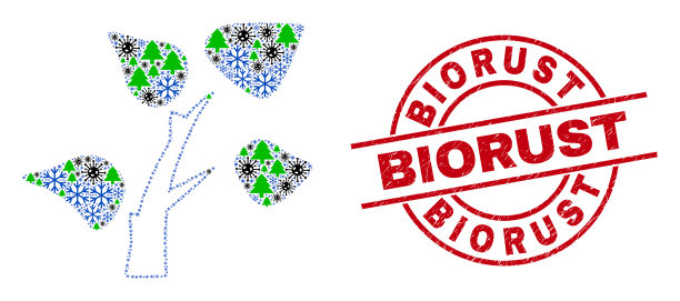 锈蚀垃圾邮票和树木植物拼贴图片下载