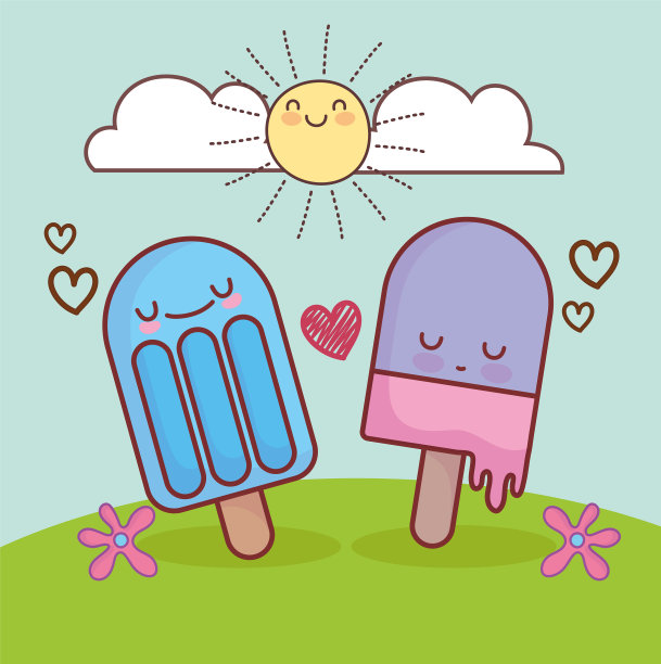 草里可爱的冰淇淋图片下载