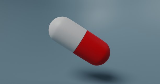 药丸在蓝色背景插图3d渲染图片下载