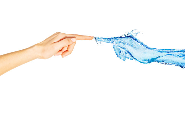 双手水和真女人用手指触摸图片下载