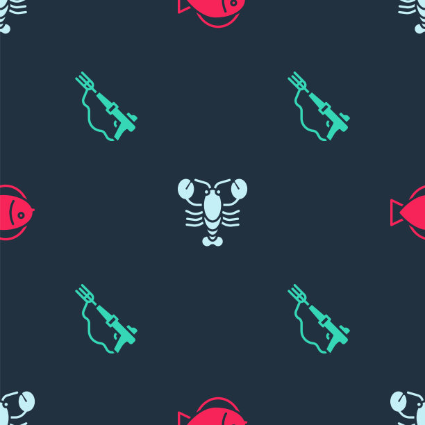 设置鱼龙虾和鱼叉无缝图片下载